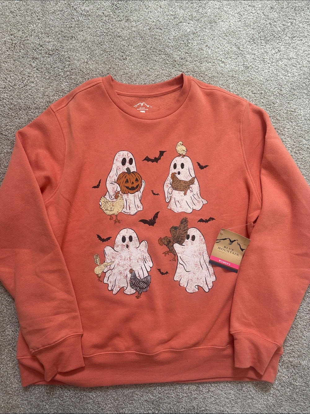 Orange Halloween Ghosts  Sweatshirt